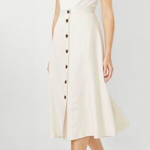 NWT Ann Taylor Petites Striped A-Line Midi Skirt‎ Size 00